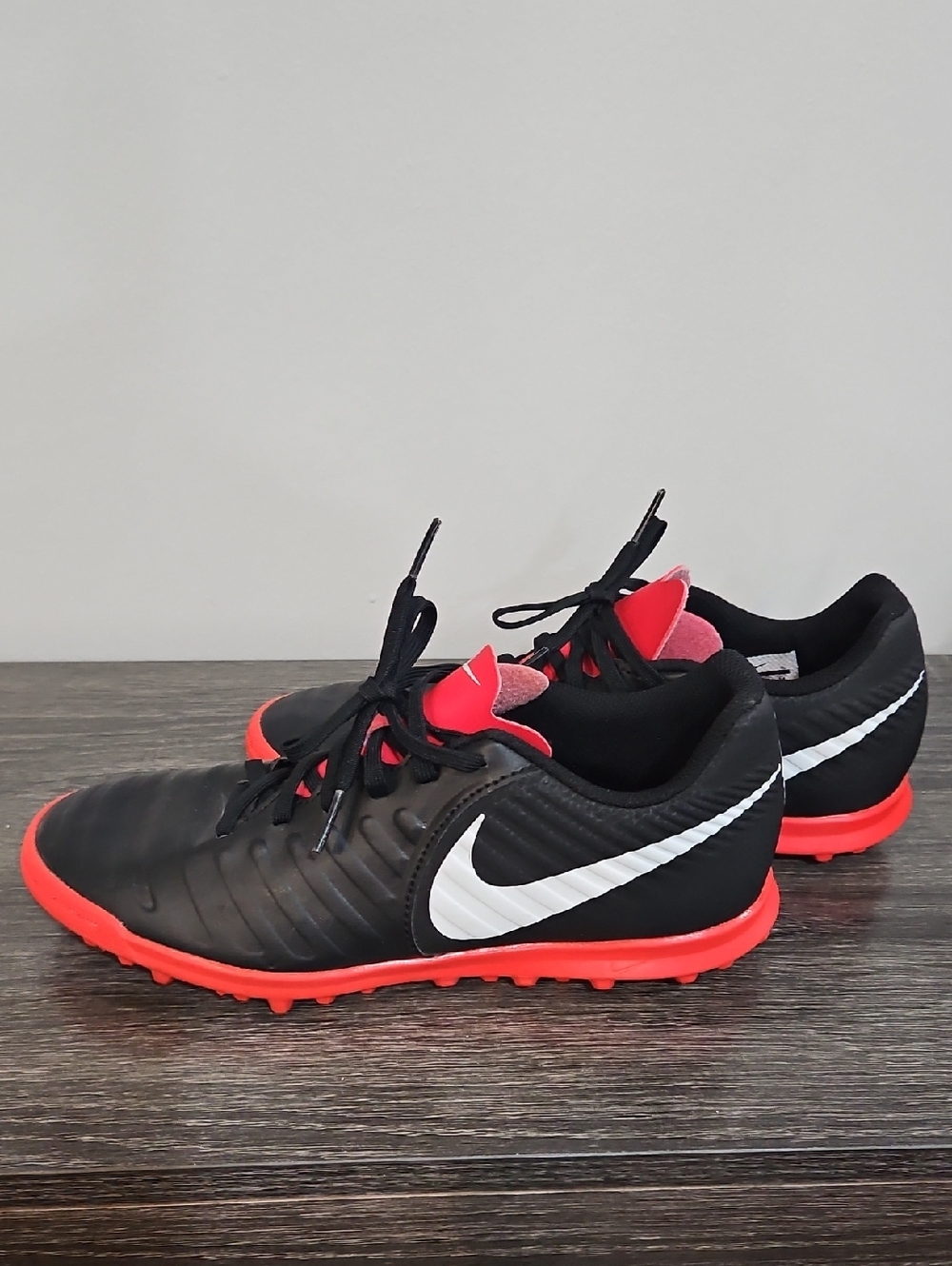 Nike Black, Red & White Turf Soccer Shoes